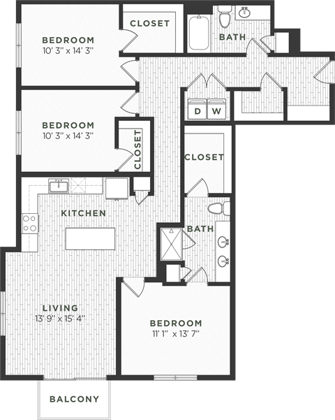 Three Bedroom Floorplan